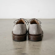 Men's Light Gray Suede Plain-Toe Derby Shoes — Groves