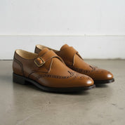 Men's Brown Wingtip Leather Monk Shoes — Hobday — Hobday
