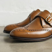 Men's Brown Wingtip Leather Monk Shoes — Hobday — Hobday