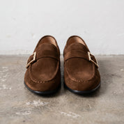 Men's Brown Apron-Toe Suede Monk Strap Loafers — Tipton — Tipton