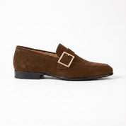 Men's Brown Apron-Toe Suede Monk Strap Loafers — Tipton — Tipton