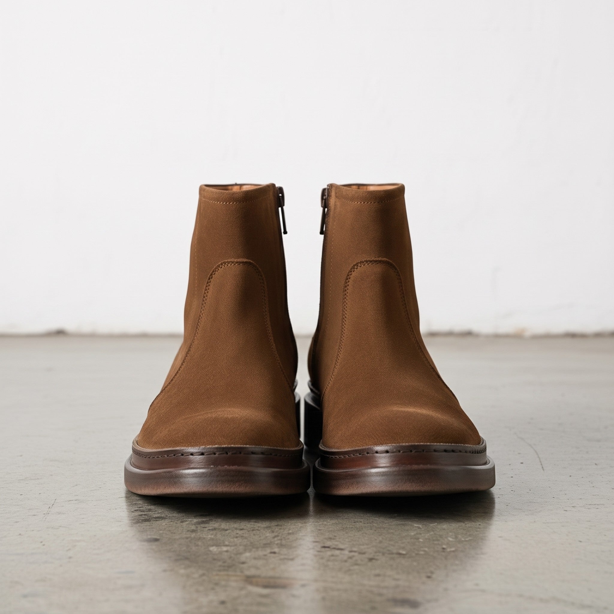 Men's Brown Plain-Toe Suede Ankle Boots — Gresham — Gresham