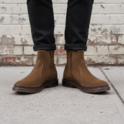 Men's Brown Plain-Toe Suede Ankle Boots — Gresham — Gresham