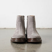 Men's Light Gray Plain-Toe Suede Ankle Boots — Gresham