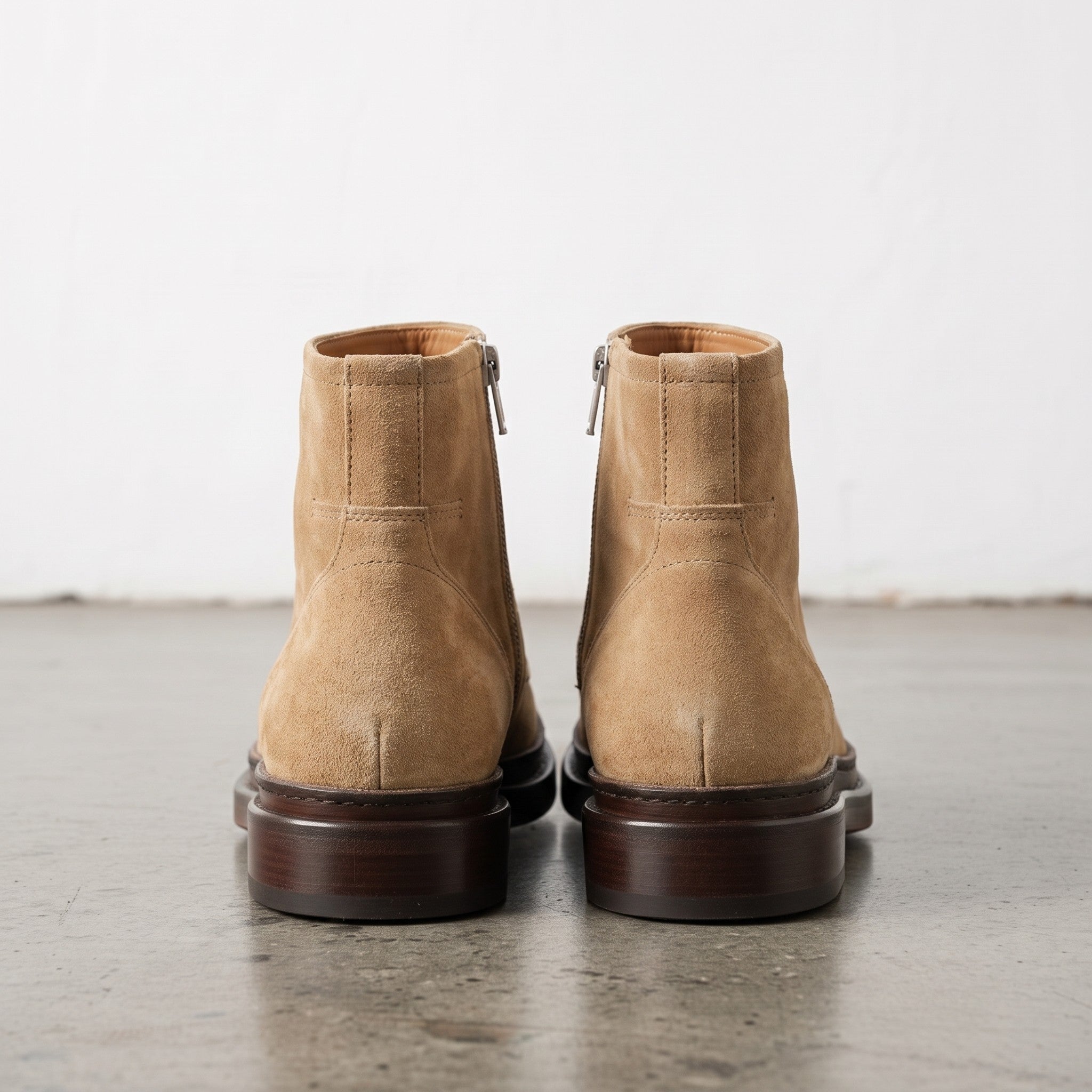 Men's Tan Plain-Toe Suede Ankle Boots — Gresham