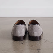 Men's Light Gray Plain-Toe Suede Loafers — Carron