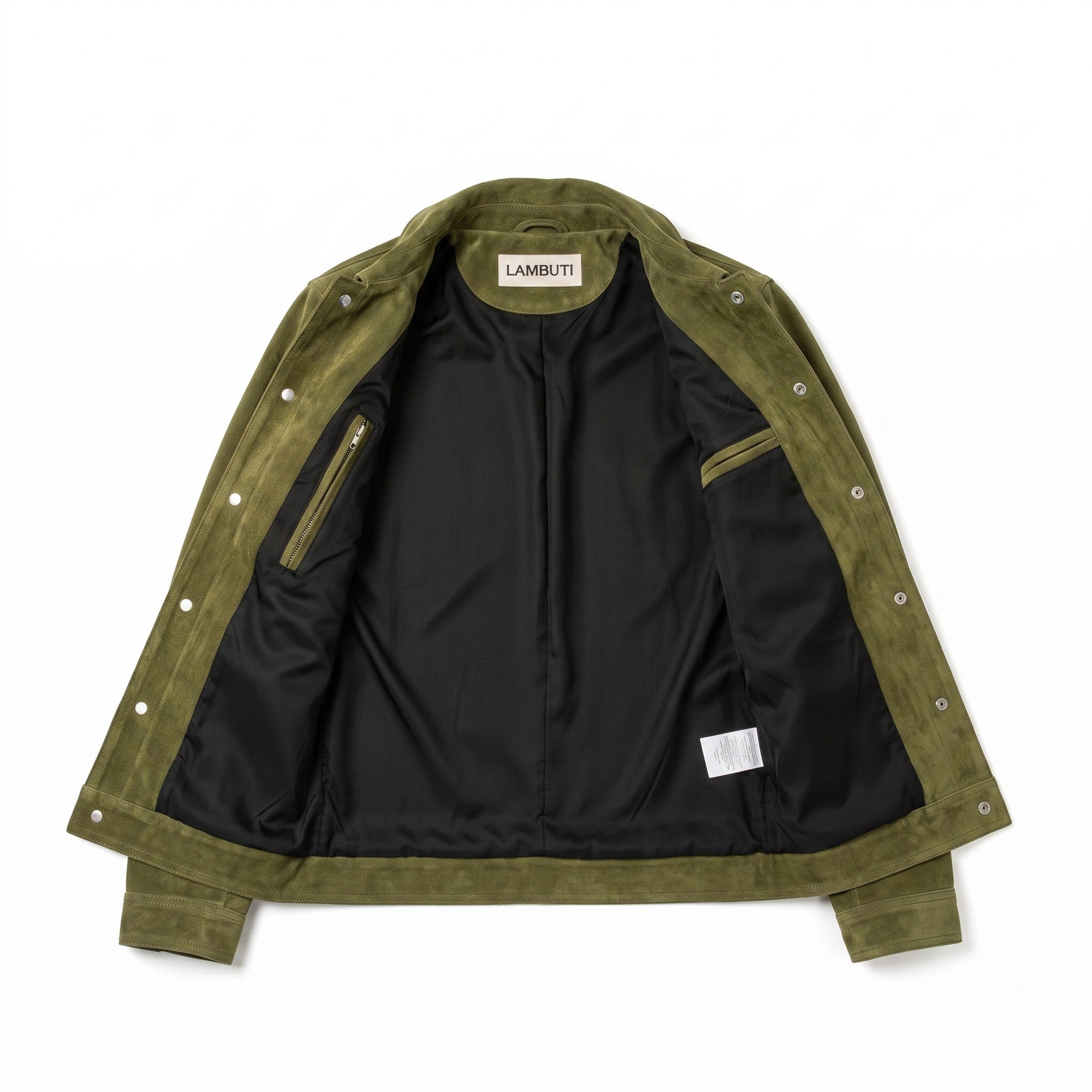 Men's Olive Green Suede Trucker Jacket — Dockley
