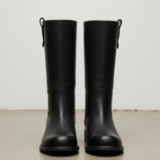 Women's Black Round-Toe Leather Mid-Calf Western Boots — Fairfax