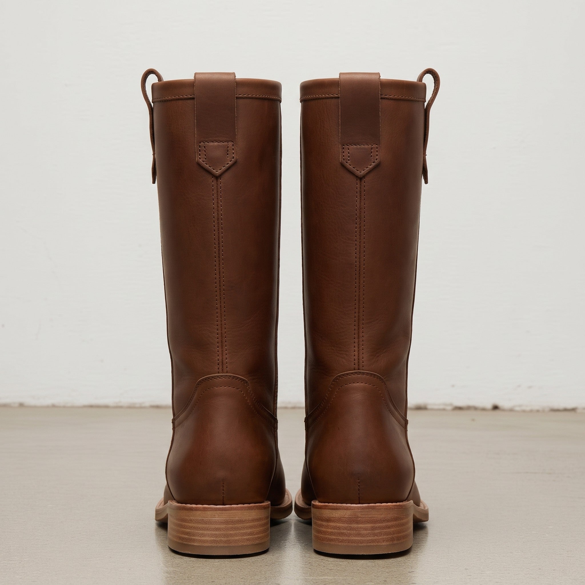 Women's Brown Round-Toe Leather Mid-Calf Western Boots — Fairfax — Fairfax
