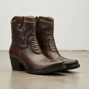 Women's Full-grain Calf Leather Western Ankle Boots — Eastwell