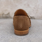 Men's Brown Suede Monk Strap Loafers — Abborfield