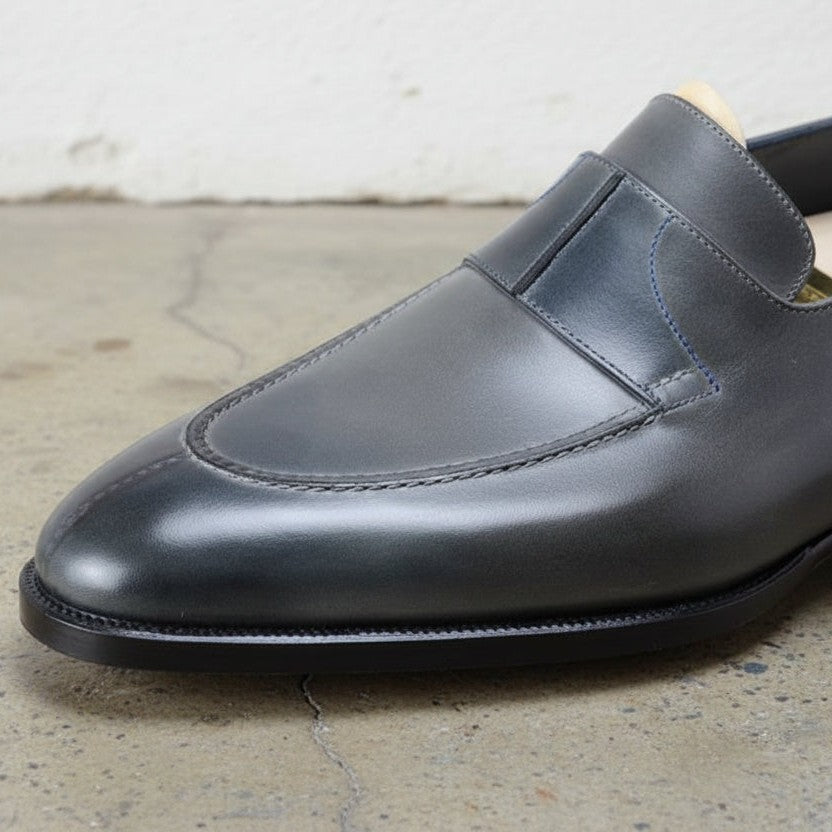 Men's Slate Blue Apron-Toe Leather Moccasins — Millington — Millington