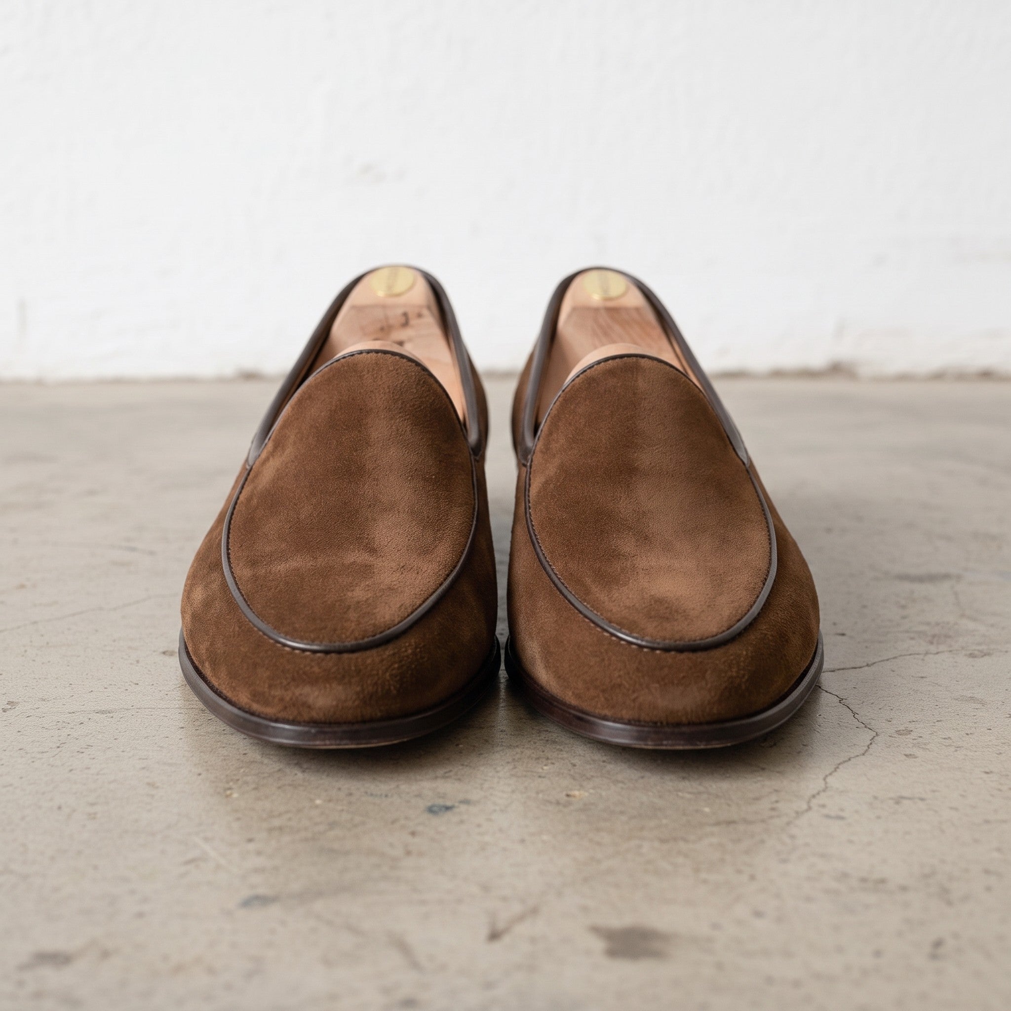 Men's Brown Suede Belgian Loafers — Risley — Risley