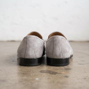 Men's Light Gray Suede Belgian Loafers — Risley