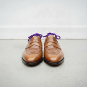 Men's Tan Crocodile-Embossed Leather Penny Loafers — Aitchison
