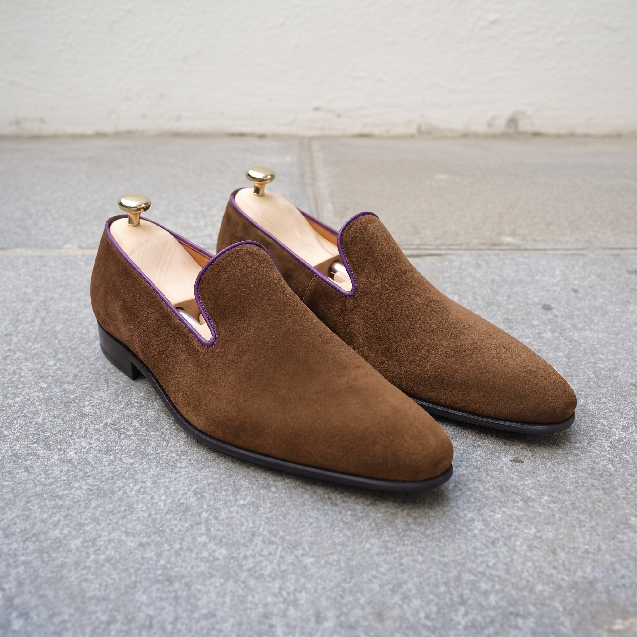 Men's Dark Brown Suede Belgian Loafers — Gosnell — Gosnell