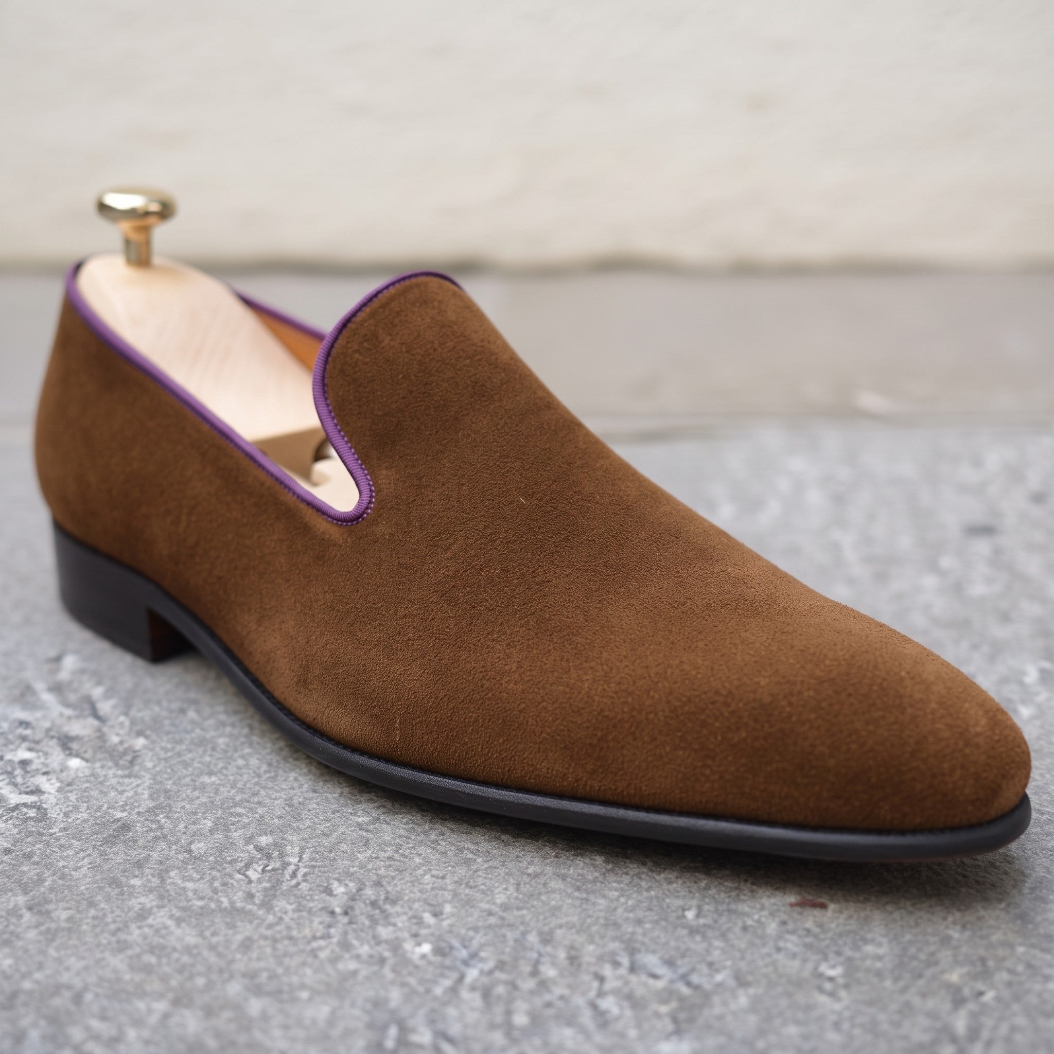 Men's Dark Brown Suede Belgian Loafers — Gosnell — Gosnell