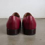 Men's Burgundy Plain-Toe Leather Loafers — Dunley