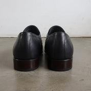 Men's Black Plain-Toe Leather Loafers — Dunley