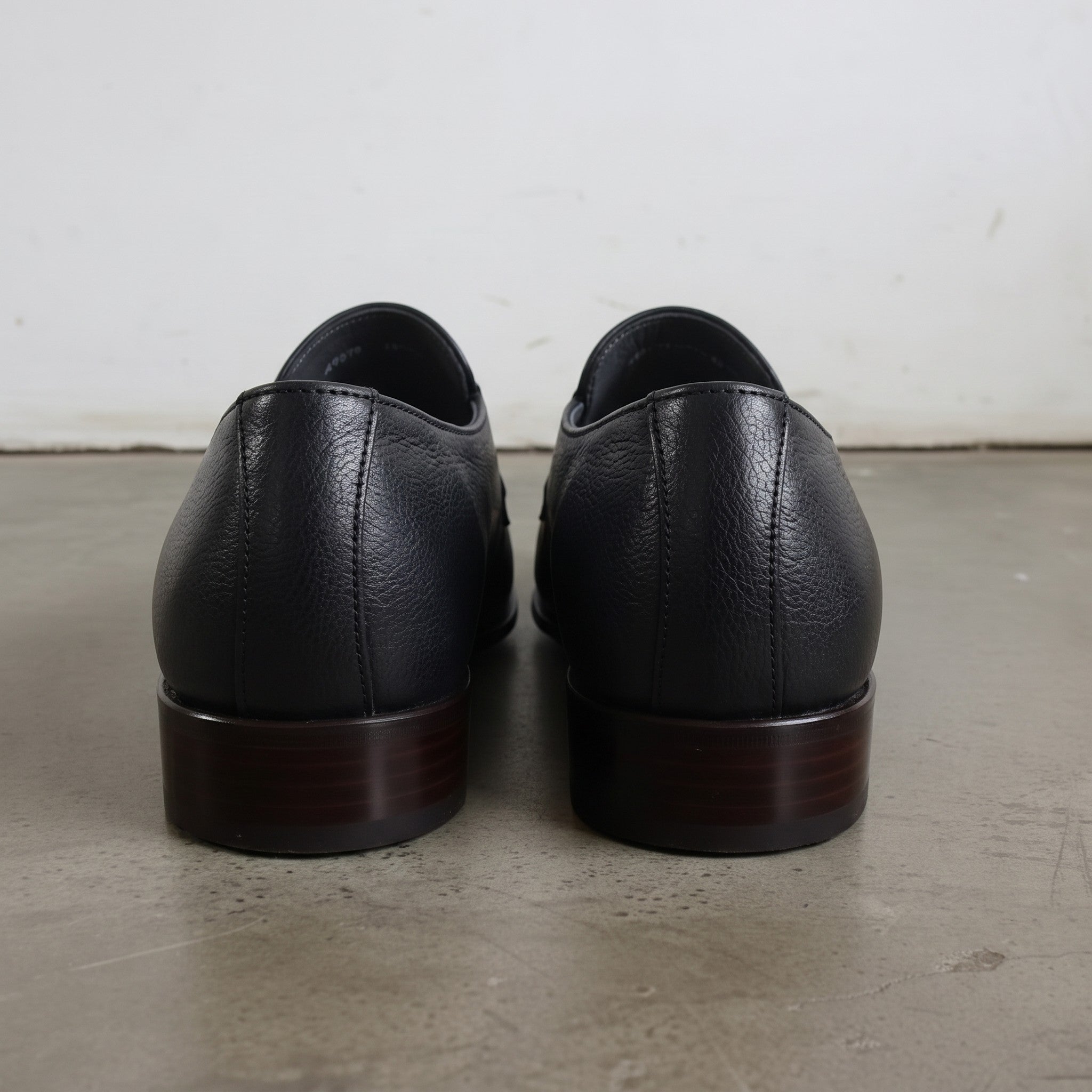 Men's Black Plain-Toe Leather Loafers — Dunley