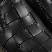 Men's Black Plain-Toe Leather Loafers — Dunley