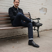 Men's Black Plain-Toe Leather Loafers — Dunley