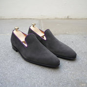Men's Dark Grey Suede Moccasins — Gosnell — Gosnell