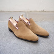 Men's Dark Tan Suede Belgian Loafers — Gosnell