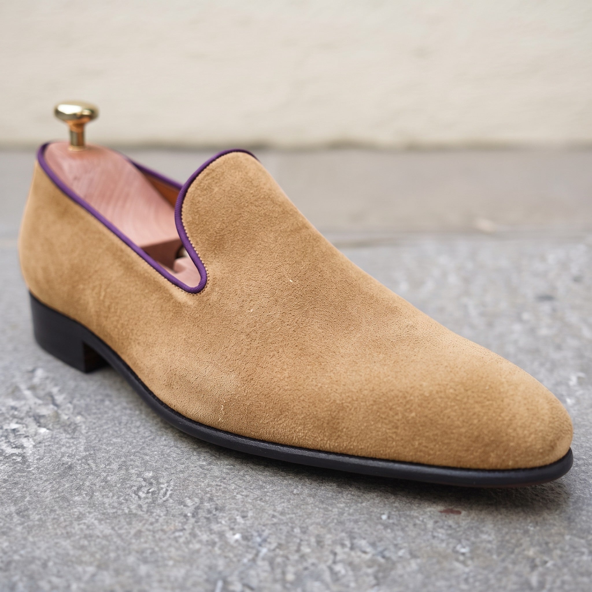 Men's Dark Tan Suede Belgian Loafers — Gosnell