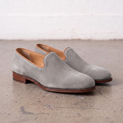 Men's Light Gray Suede Wholecut Loafers — Hanley