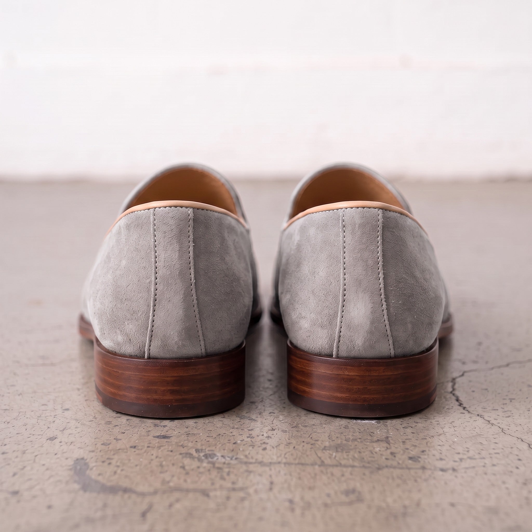 Men's Light Gray Suede Wholecut Loafers — Hanley