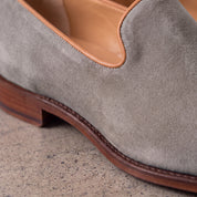 Men's Light Gray Suede Wholecut Loafers — Hanley