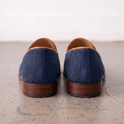 Men's Navy Blue Suede Wholecut Loafers — Hanley
