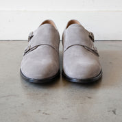 Men's Light Gray Suede Double Monk Strap Shoes — Dumfries