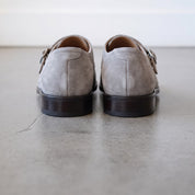 Men's Light Gray Suede Double Monk Strap Shoes — Dumfries