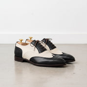 Men's Black and Cream Wingtip Leather Spectator Oxfords — Guildford