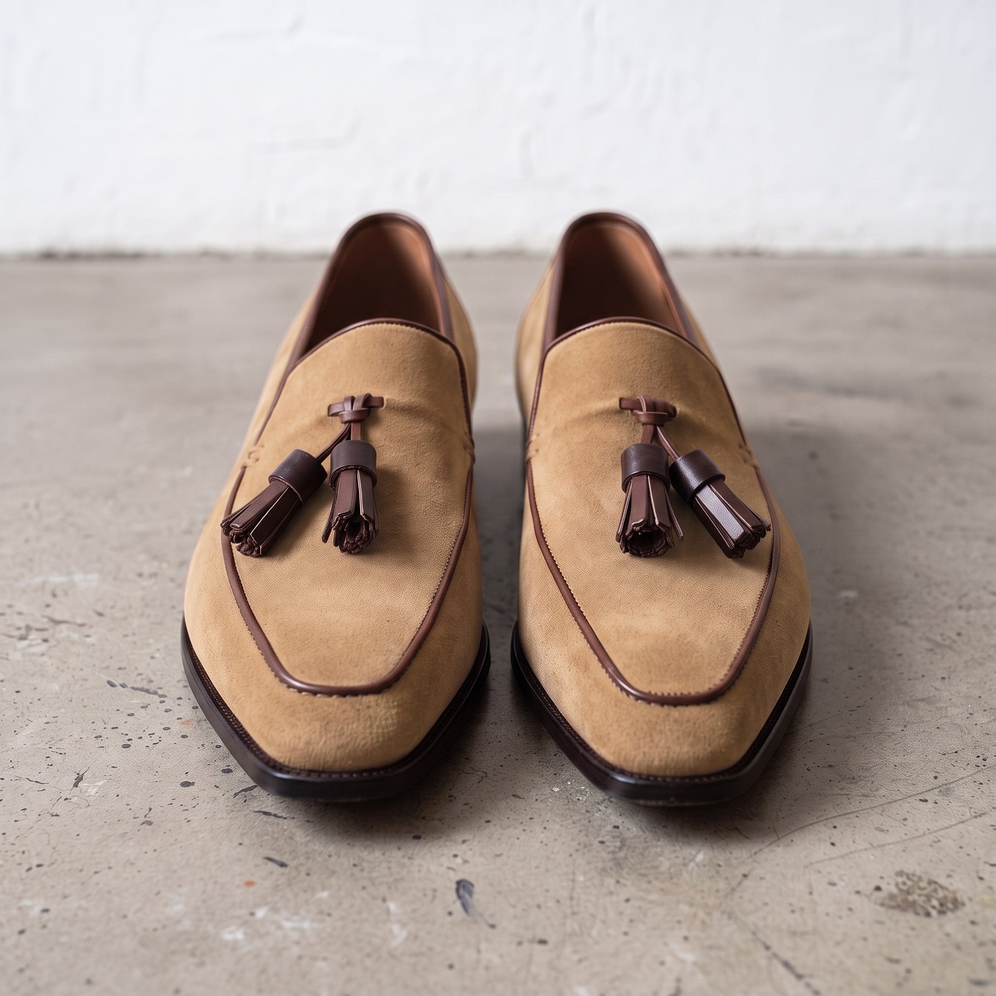 Men's Tan Suede Tassel Loafers — Bilsdale — Bilsdale
