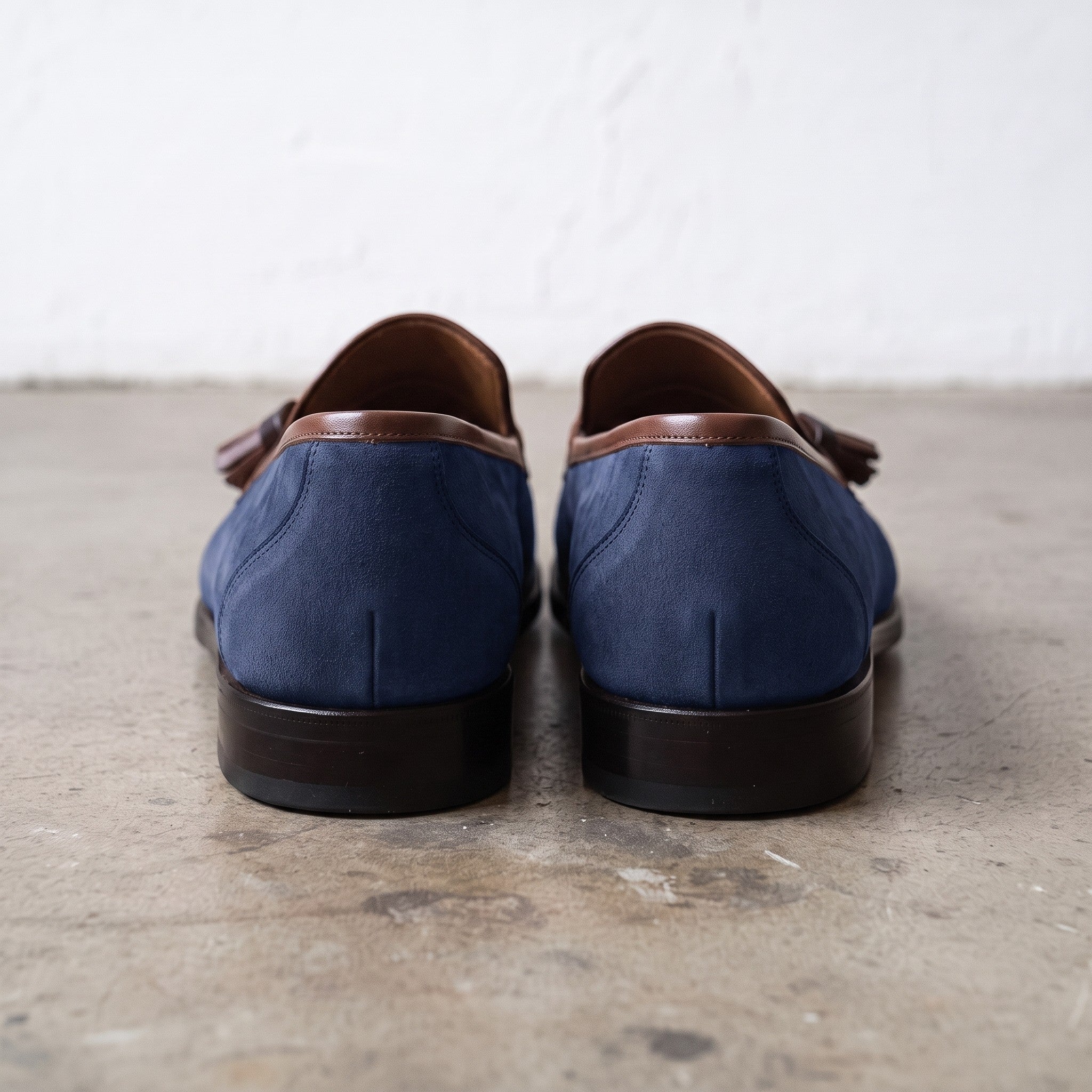 Men's Navy Blue Suede Tassel Loafers — Bilsdale — Bilsdale