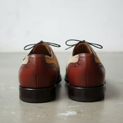 Men's Brown and Tan Wingtip Two-Tone Leather Spectator Oxfords — Bedale — Bedale
