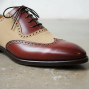 Men's Brown and Tan Wingtip Two-Tone Leather Spectator Oxfords — Bedale — Bedale