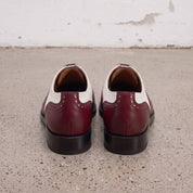 Men's Burgundy and White Wingtip Leather Oxfords — Bayford — Bayford
