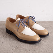 Men's Tan and White Leather Derby Shoes — Fosbrooke — Fosbrooke
