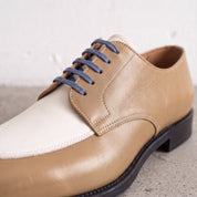 Men's Tan and White Leather Derby Shoes — Fosbrooke — Fosbrooke