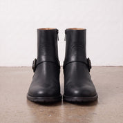 Women's Black Plain-Toe Leather Jodhpur Boots — Kibworth