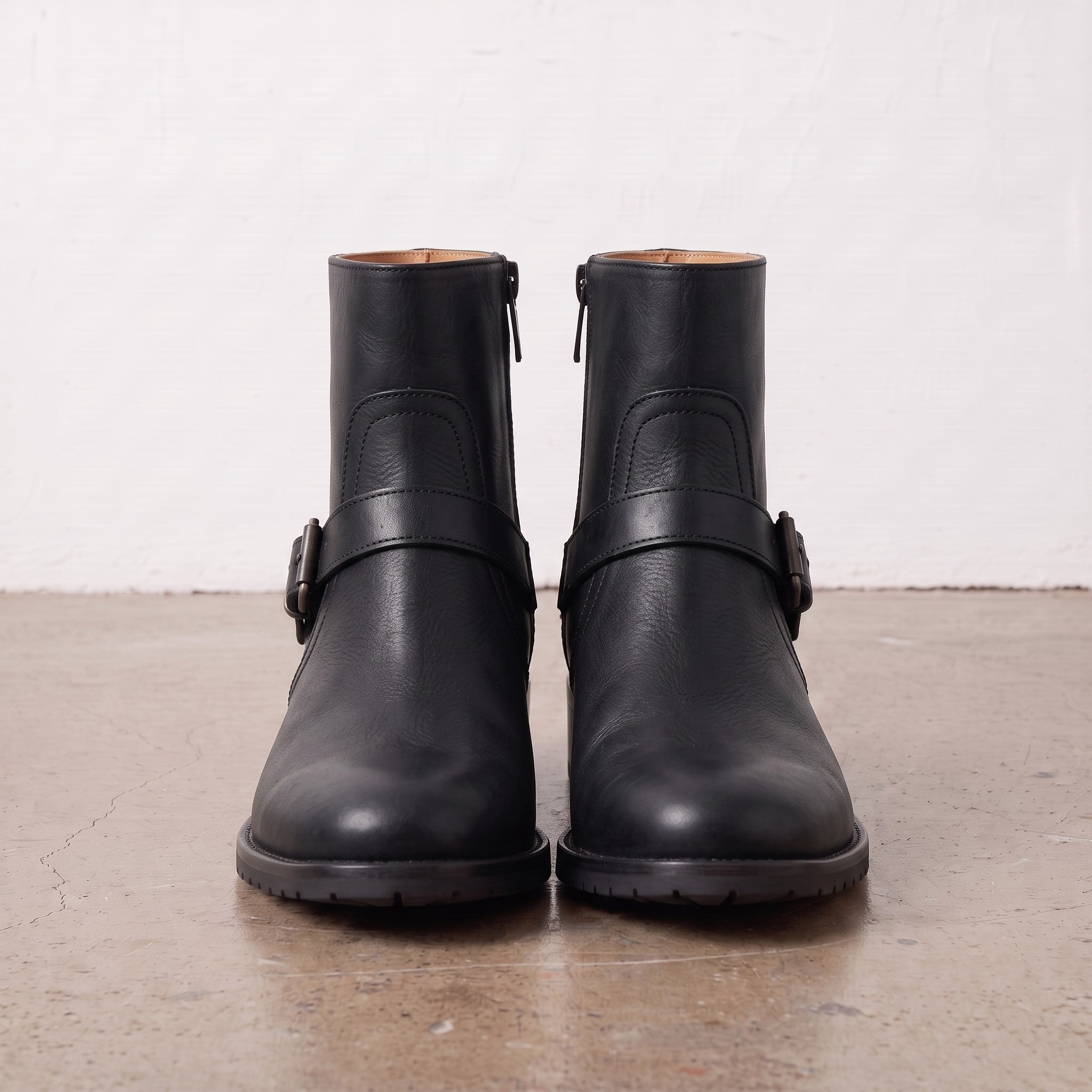 Women's Black Plain-Toe Leather Jodhpur Boots — Kibworth