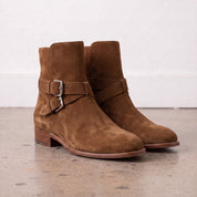 Men's Brown Plain-Toe Suede Jodhpur Boots — Astley