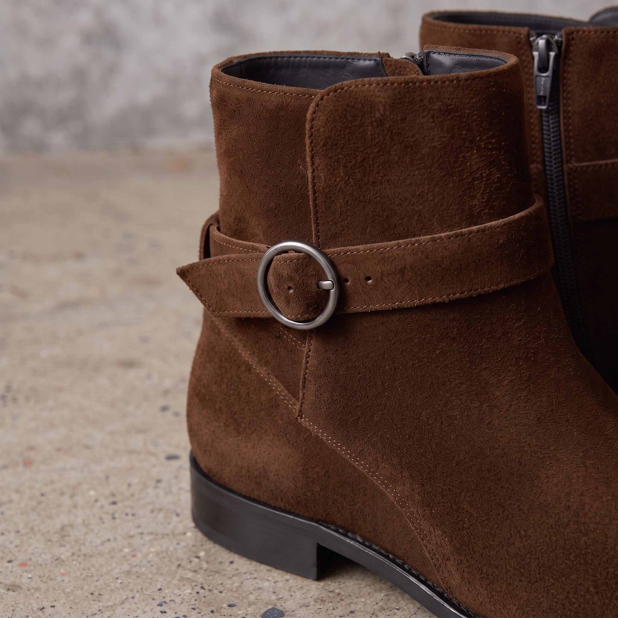 Men's Brown Plain-Toe Suede Jodhpur Boots — Hollard