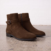 Men's Brown Plain-Toe Suede Jodhpur Boots — Hollard