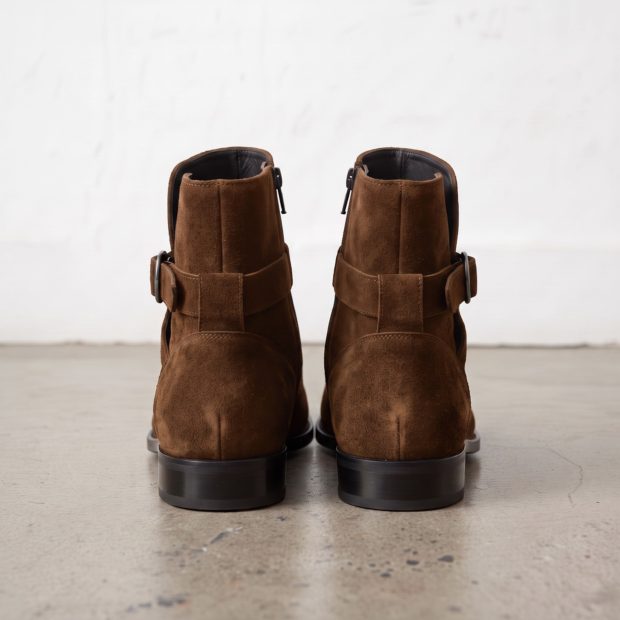 Men's Brown Plain-Toe Suede Jodhpur Boots — Hollard