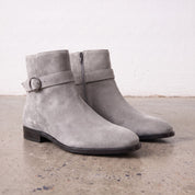 Men's Light Gray Plain-Toe Suede Jodhpur Boots — Hollard